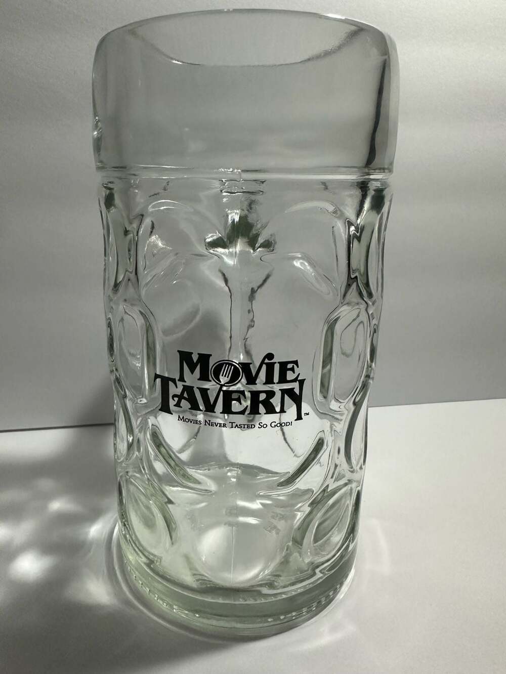 Movie Tavern 1 Liter Dimpled Glass Beer Mug Stein